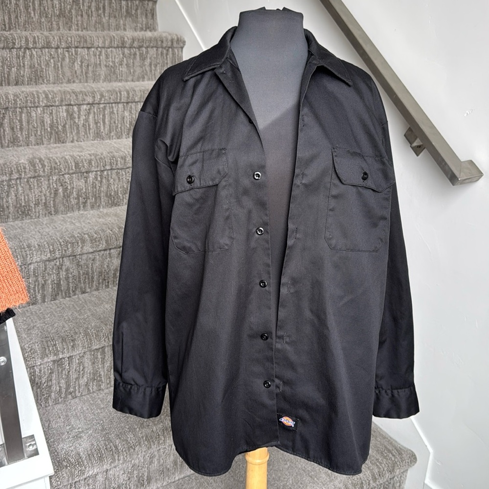 Dickies Men’s Black Work Wear Button Up SZ M